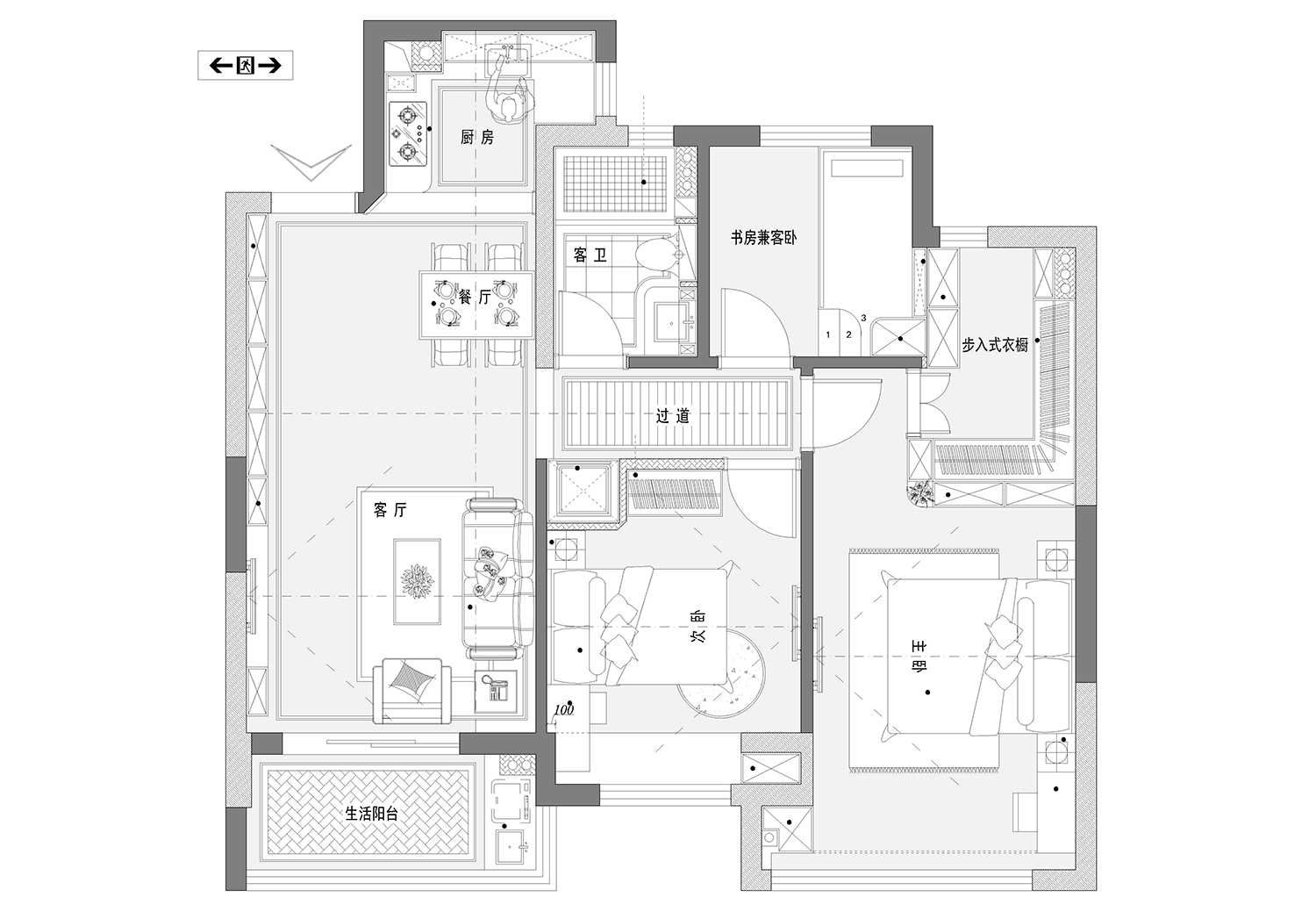 悠山美地108㎡法式风格~三居室装修案例