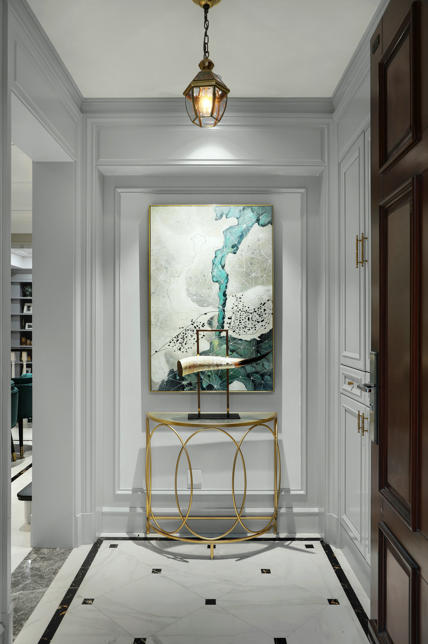 美式风格餐厅玄关柜装修效果图 – 设计本装修效果图